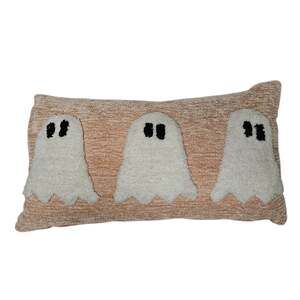 NWD Goblin & Ghoul Ghost Halloween Decorative Lumbar Pillow Pink 14" x 24"